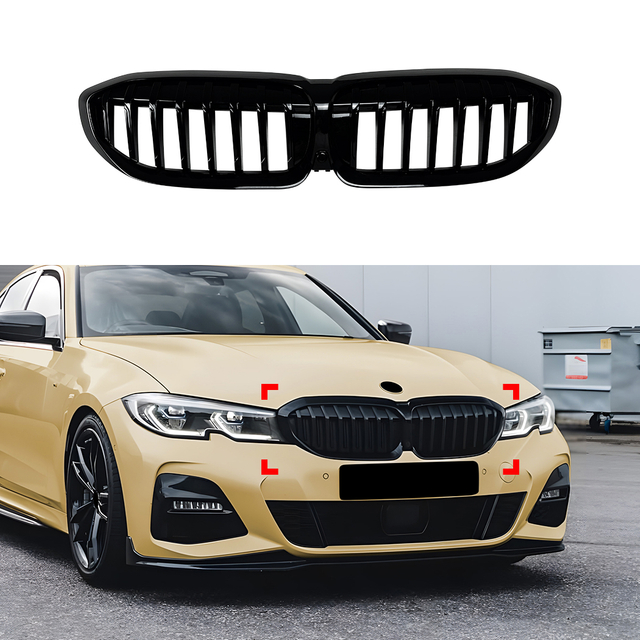 AMP-Z Front Bumper Grille Grill For BMW 3 Series G20 Pre-facelift Single Line 2019-2022