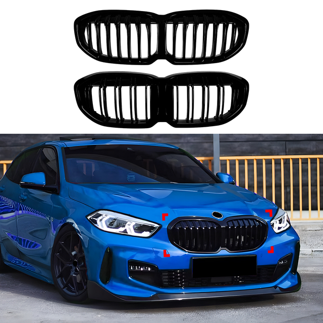 AMP-Z Front Bumper Grille Grill For BMW 1 Series F40 2019-2024