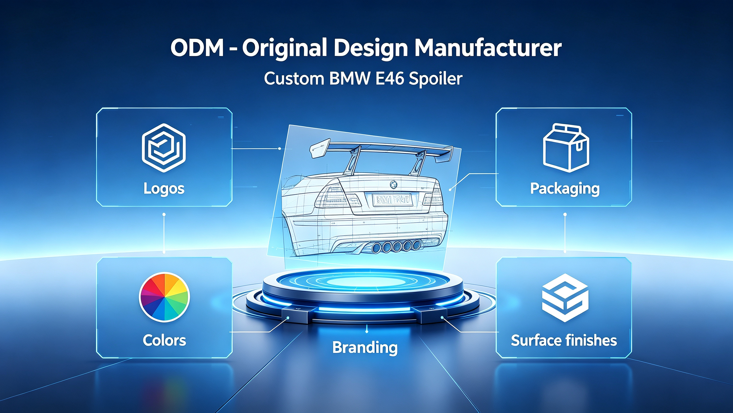 BMW E46 Rear Wing ODM solution BMW E46 Rear Wing ODM solution