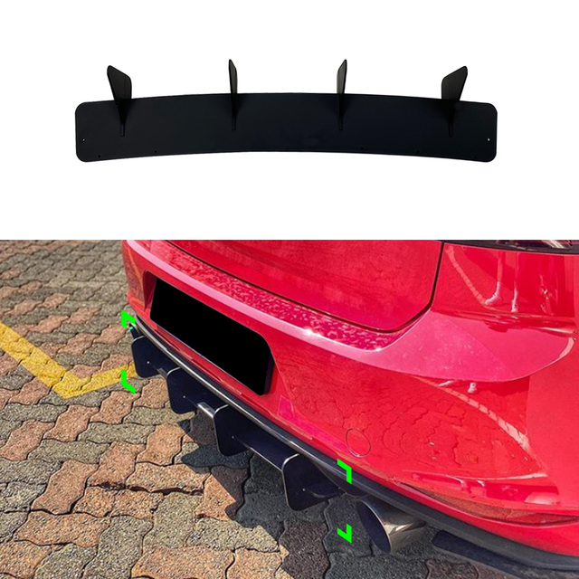 AMP-Z Rear Bumper Short Spoiler Diffuser Valance Lip For Volkswagen VW Golf MK7 GTI 2013-2016