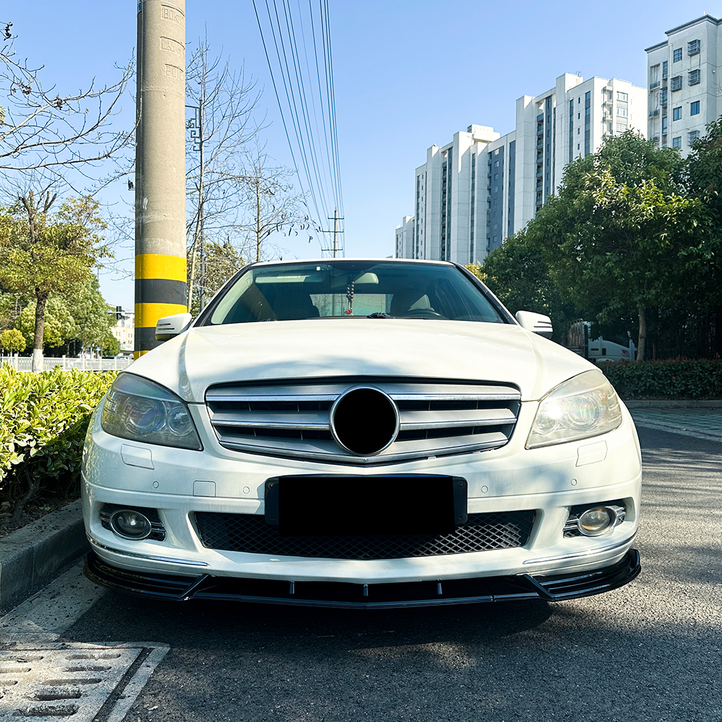AMP-Z Front Bumper Lip Spiltter For Mercedes Benz C Class W204 Pre-Facelift 2007-2010