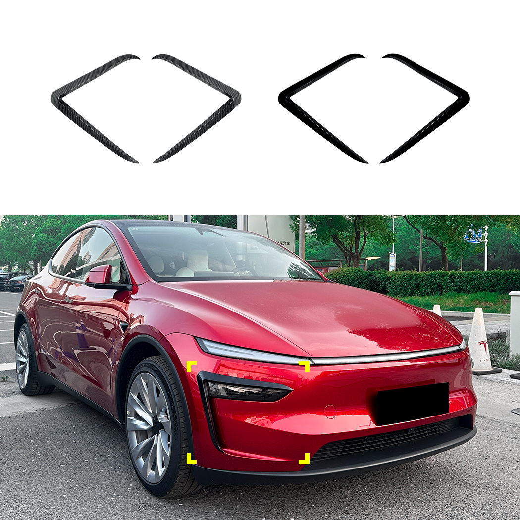 AMP-Z Front Bumper Fins Spoiler Canards For Tesla Model Y 2024+