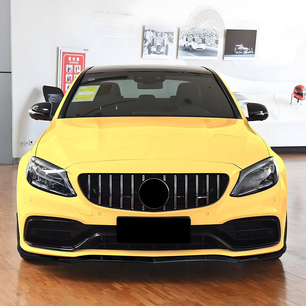 AMP-Z Front Bumper Lip Spiltter For Mercedes Benz C Class W205 4-Doors S205 5-Doors Variant C63 AMG 2015-2022