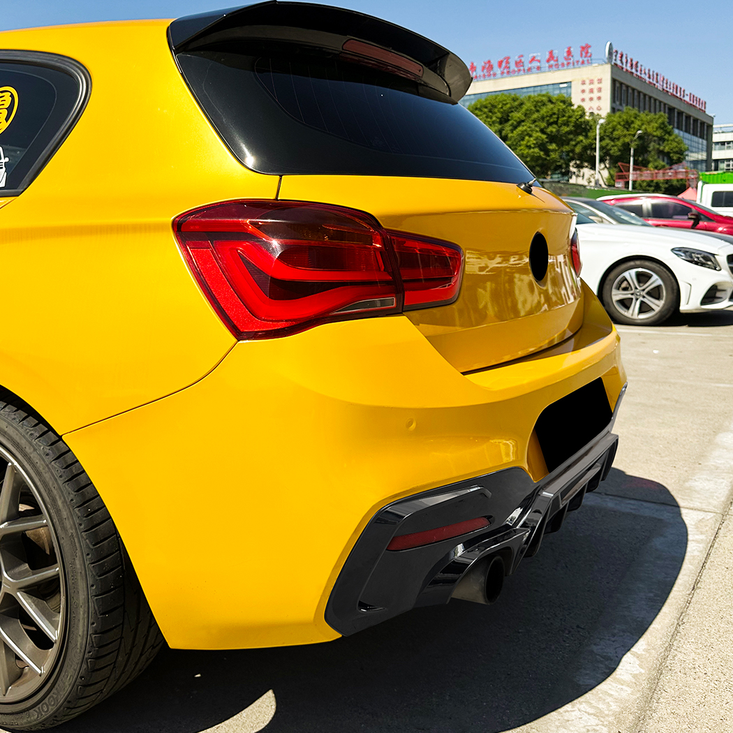 AMP-Z Rear Bumper Spoiler Lip Black For BMW 1 Series F20 F21 LCI M Sport 2015-2019