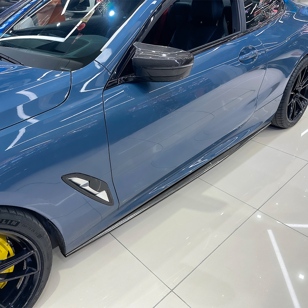 AMP-Z Side Skirt Rocker Panel Splitter Lip For BMW 8 Series Coupe G14 G15 M Sport 2019+