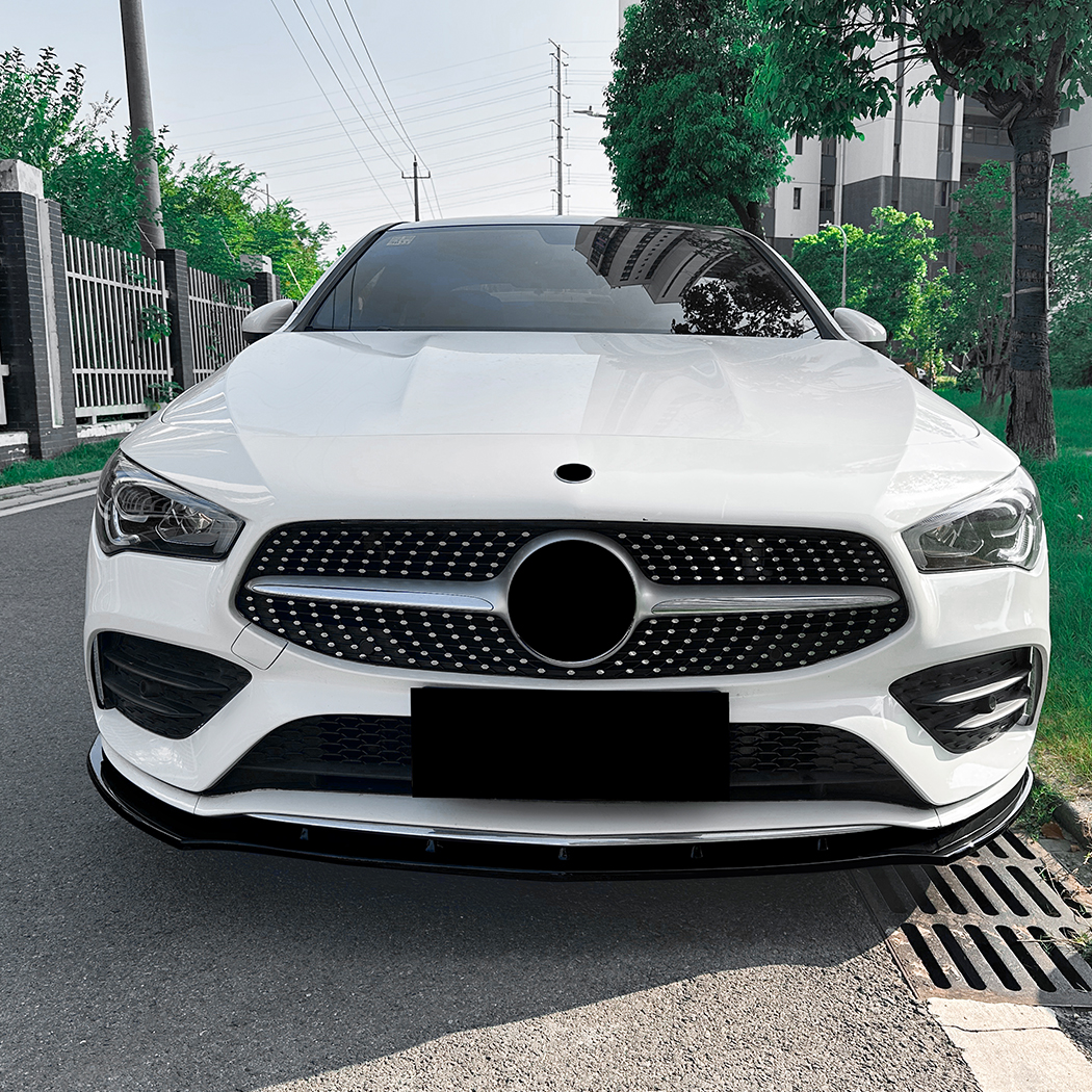 AMP-Z Front Bumper Lip Spiltter For Mercedes Benz CLA Class C118 X118 Pre-Facelift AMG Line 2020-2023