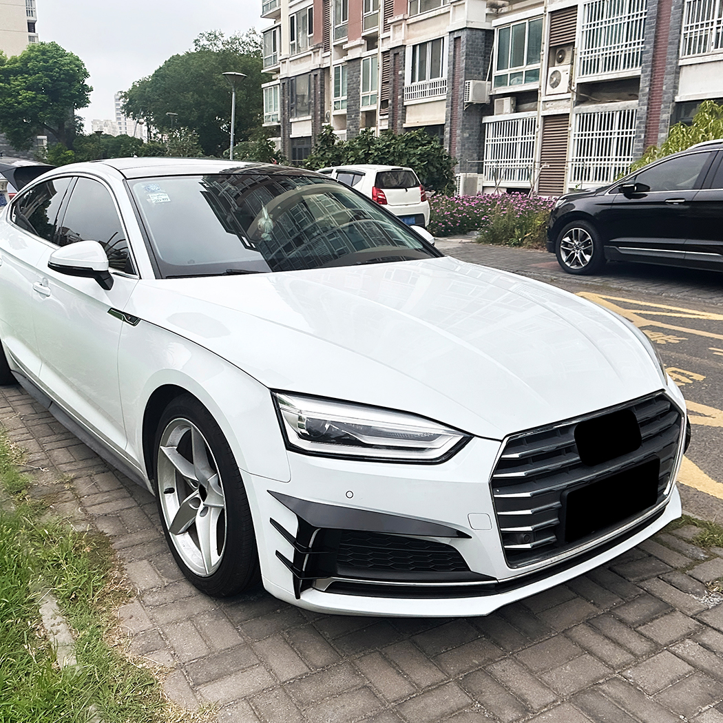 AMP-Z Front Bumper Fins Spoiler Canards For Audi A5 S5 F5 Sline 2017-2020