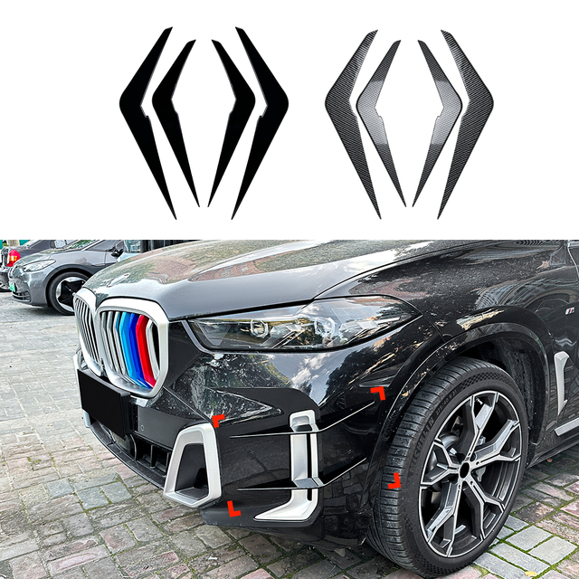 AMP-Z الأمامية الوفير زعانف المفسد الجانبي Canards لـ BMW X5 G05 M Sport LCI 2023+