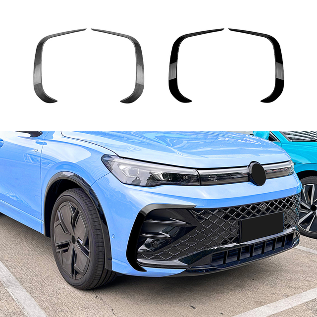 AMP-Z Front Bumper Fins Spoiler Canards For VW Volkswagen Tiguan MK3 Rline 2024+