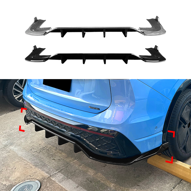 AMP-Z Rear Bumper Spoiler Diffuser Valance Lip For VW Volkswagen Tiguan MK3 Rline 2024+
