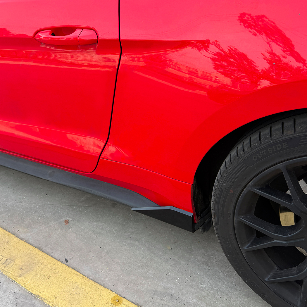 AMP-Z Side Skirt Rocker Panel Splitter Lip For Ford Mustang MK6 2015-2023