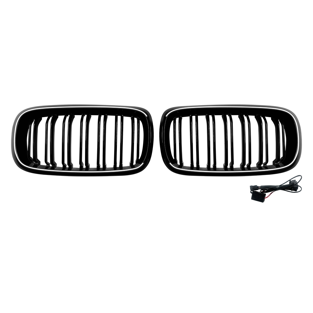 AMP-Z Front Bumper Grille Grill With Lights For BMW X5 X6 F15 F16 2014-2018