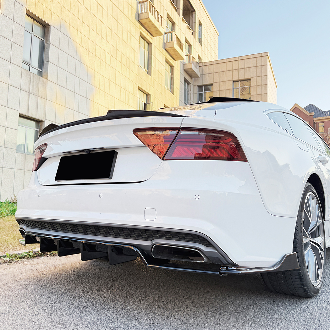 AMP-Z Rear Bumper Spoiler Lip For Audi A7 C7 Facelift 2015-2017
