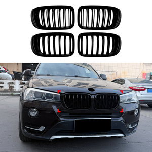 AMP-Z Front Bumper Grille Grill For BMW X3 F25 X4 F26 LCI 2014-2017