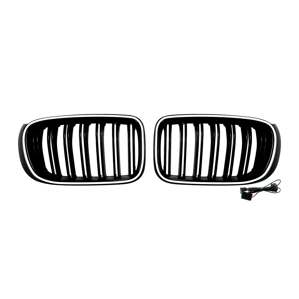 AMP-Z Front Bumper Grille Grill With Lights For BMW X3 F25 X4 F26 LCI 2014-2017