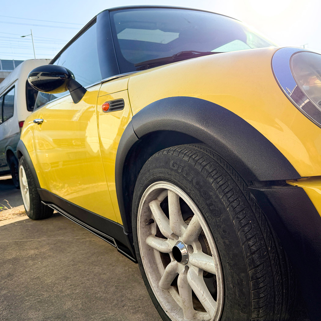 AMP-Z Side Skirt Rocker Panel Splitter Lip For BMW Mini R50 2001-2006