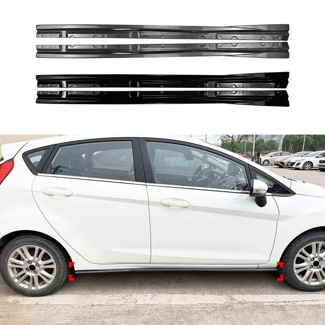 AMP-Z Side Skirt Rocker Panel Splitter Lip For Ford Fiesta MK7 Standard 2008-2017