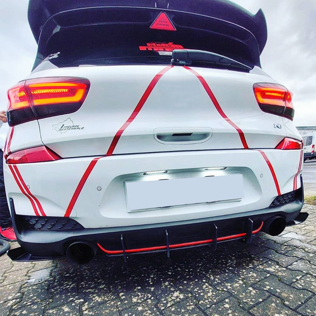 AMP-Z Rear Bumper Spoiler Diffuser Valance Lip For Hyundai I30N Pre-Facelift 2017-2019