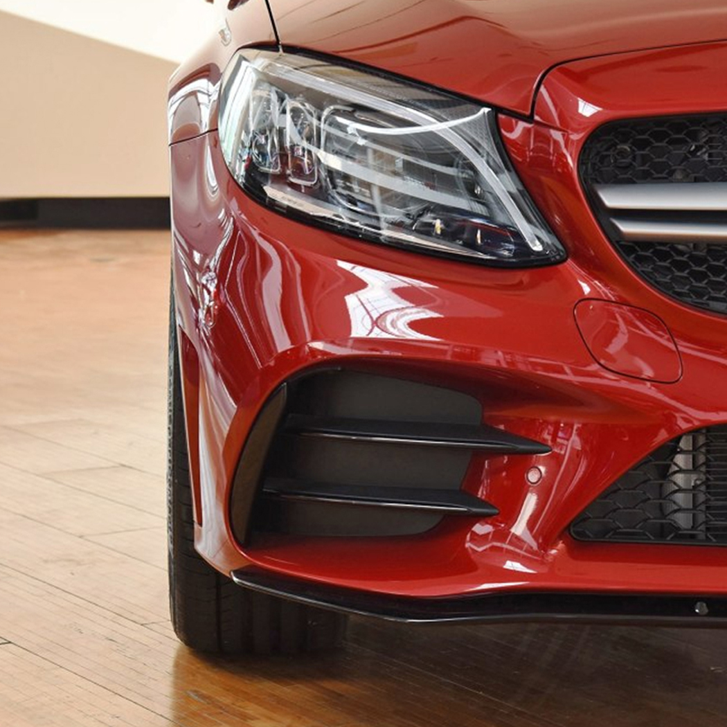 AMP-Z Front Bumper Fins Spoiler Canards For Mercedes Benz C Class W205 C205 S205 Facelift AMG-Line 2015-2018
