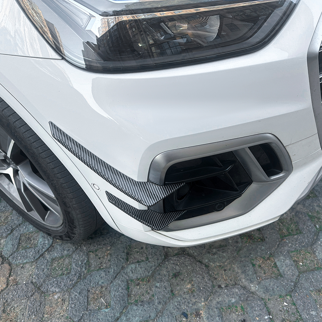 AMP-Z Front Bumper Fins Side Spoiler Canards For Audi Q5 FY Sline Facelift 2021-2024