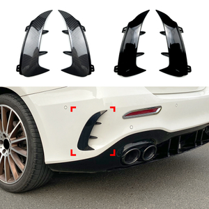 AMP-Z Rear Bumper Fins Spoiler Canards For Mercedes Benz A Class W177 Sedan AMG Line 2018+
