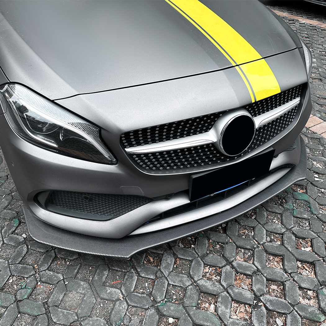 AMP-Z Front Bumper Lip Spiltter For Mercedes Benz A Class W176 A45 AMG Line 2013-2018
