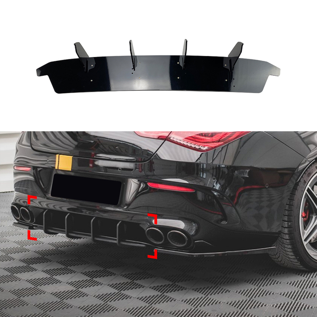 AMP-Z Pumper Spoiler Diffuser Valance Lip لـ Mercedes Benz cl A Class cl A3 5 cl A4 5 amg 2020+