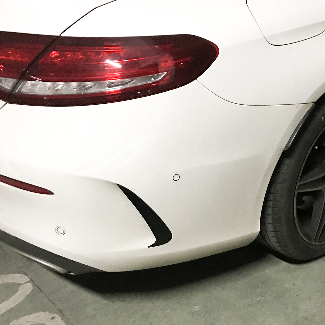 AMP-Z Rear Bumper Fins Spoiler Canards For Mercedes Benz C Class C205 2015-2021