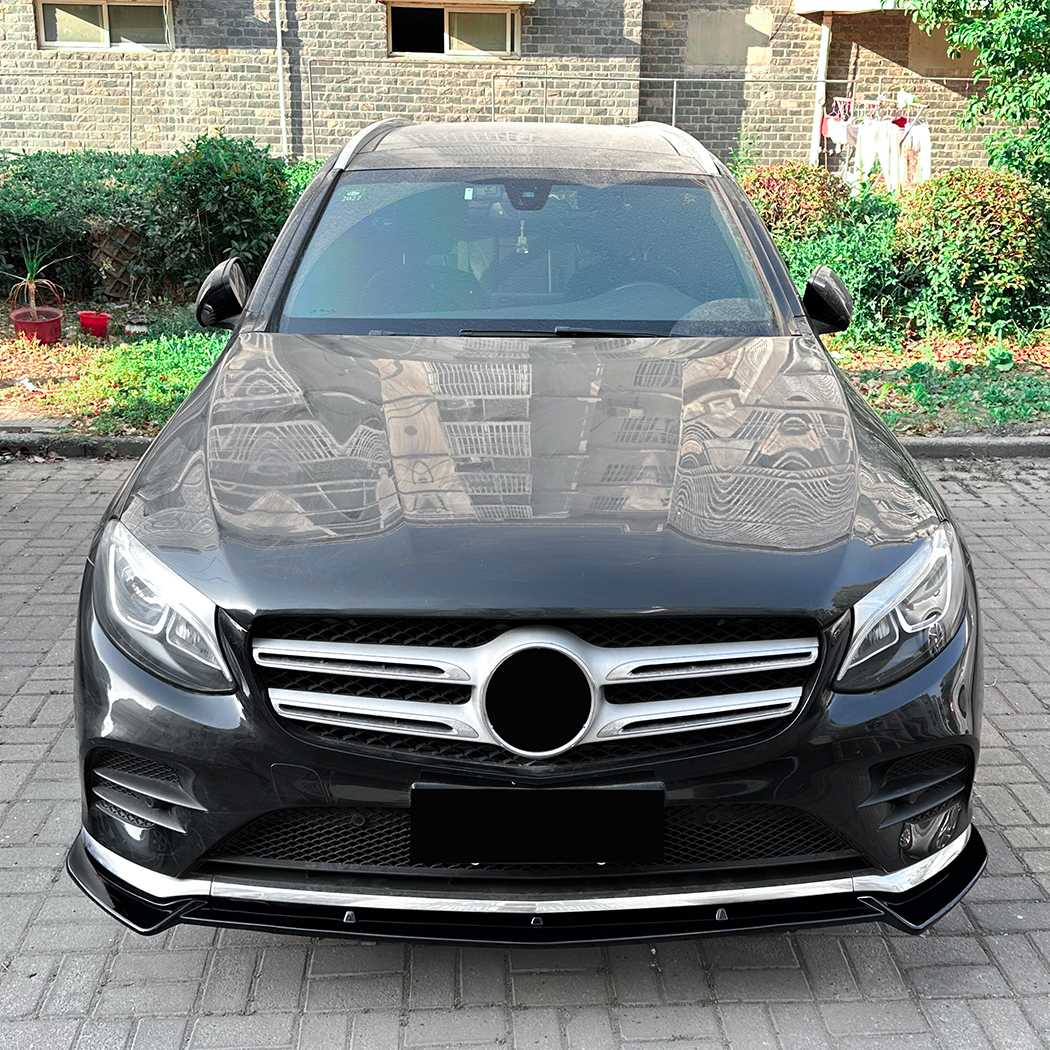 AMP-Z Front Bumper Lip Spiltter For Mercedes Benz GLC Class X253 C253 Pre-facelift AMG Line 2016-2019