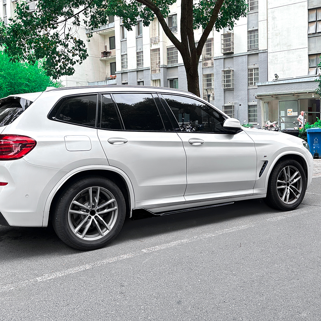 AMP-Z Side Skirt Rocker Panel Splitter Lip For BMW X3 G01 X4 G02 M Sport 2018-2024