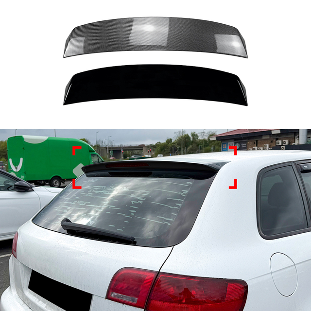 Amp-z الخلفي المفسد جناح السقف لـ Audi A3 S3 8P Standard 2004-2013
