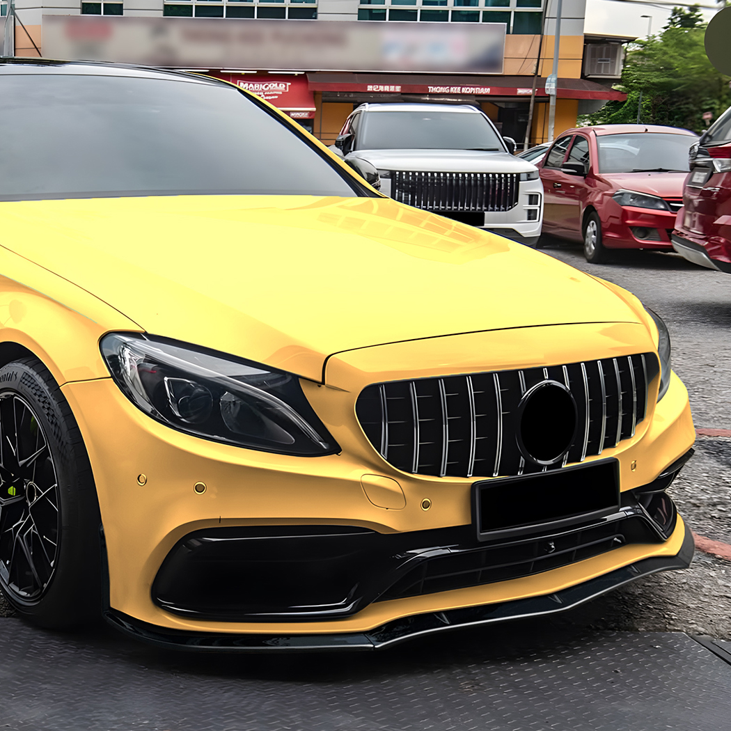AMP-Z Front Bumper Lip Spiltter For Mercedes Benz C Class W205 4-Doors S205 5-Doors Variant C63 AMG 2015-2022