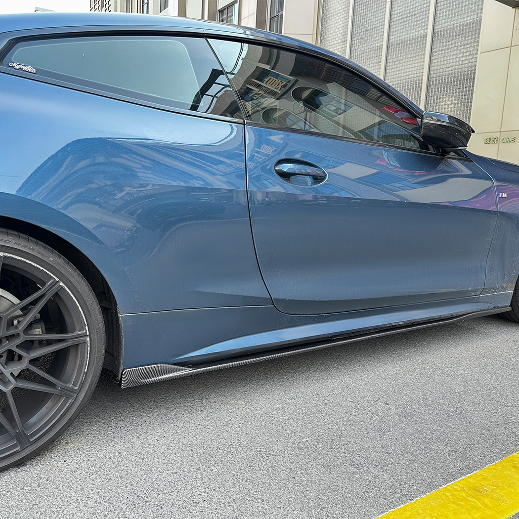 AMP-Z Side Skirt Rocker Panel Splitter Lip For BMW 4 Series Coupe G22 G23 M Sport 2020+