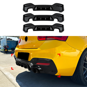 AMP-Z Rear Bumper Spoiler Lip Black For BMW 1 Series F20 F21 LCI M Sport 2015-2019
