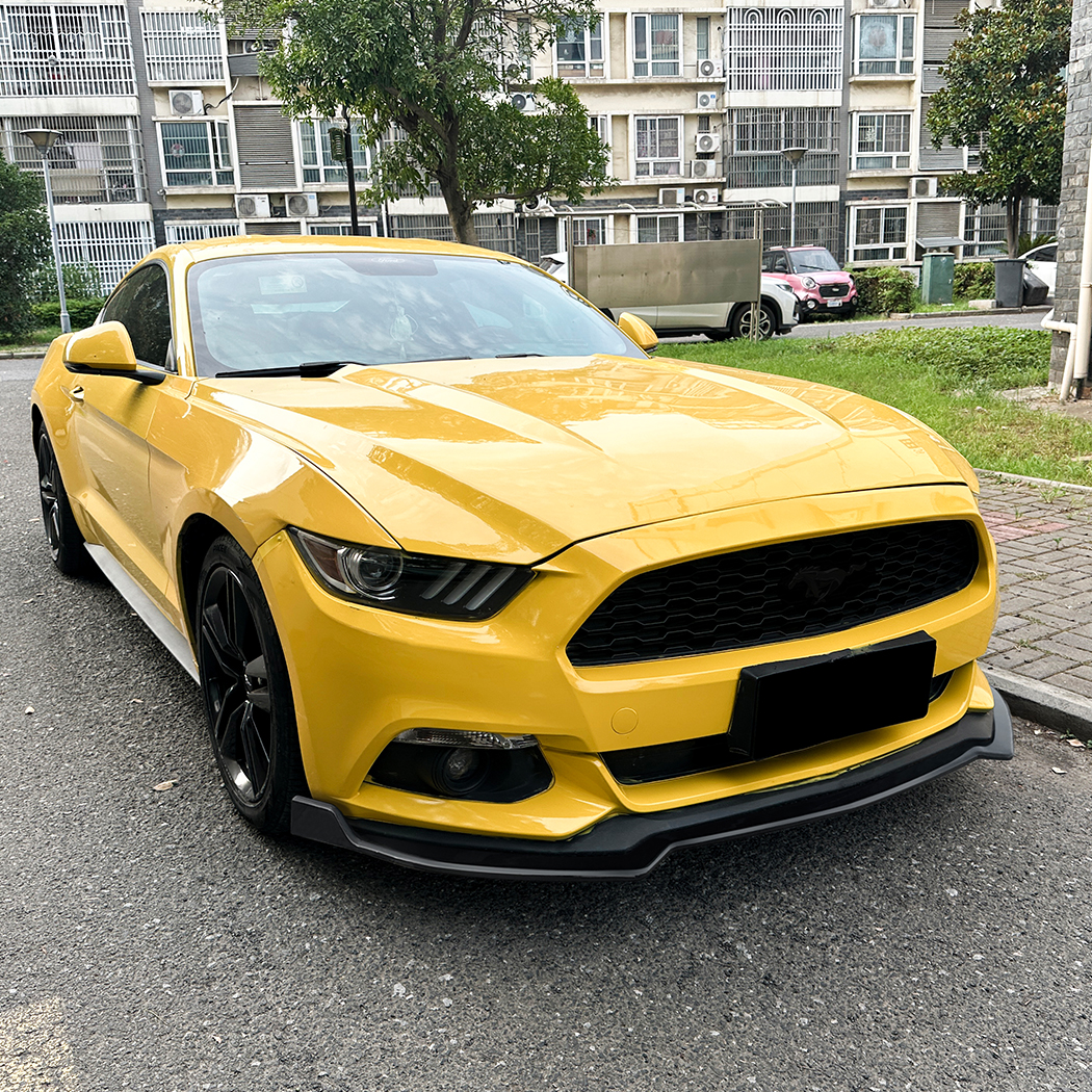 AMP-Z Front Bumper Lip Spiltter Black For Ford Mustang MK6 2015-2017