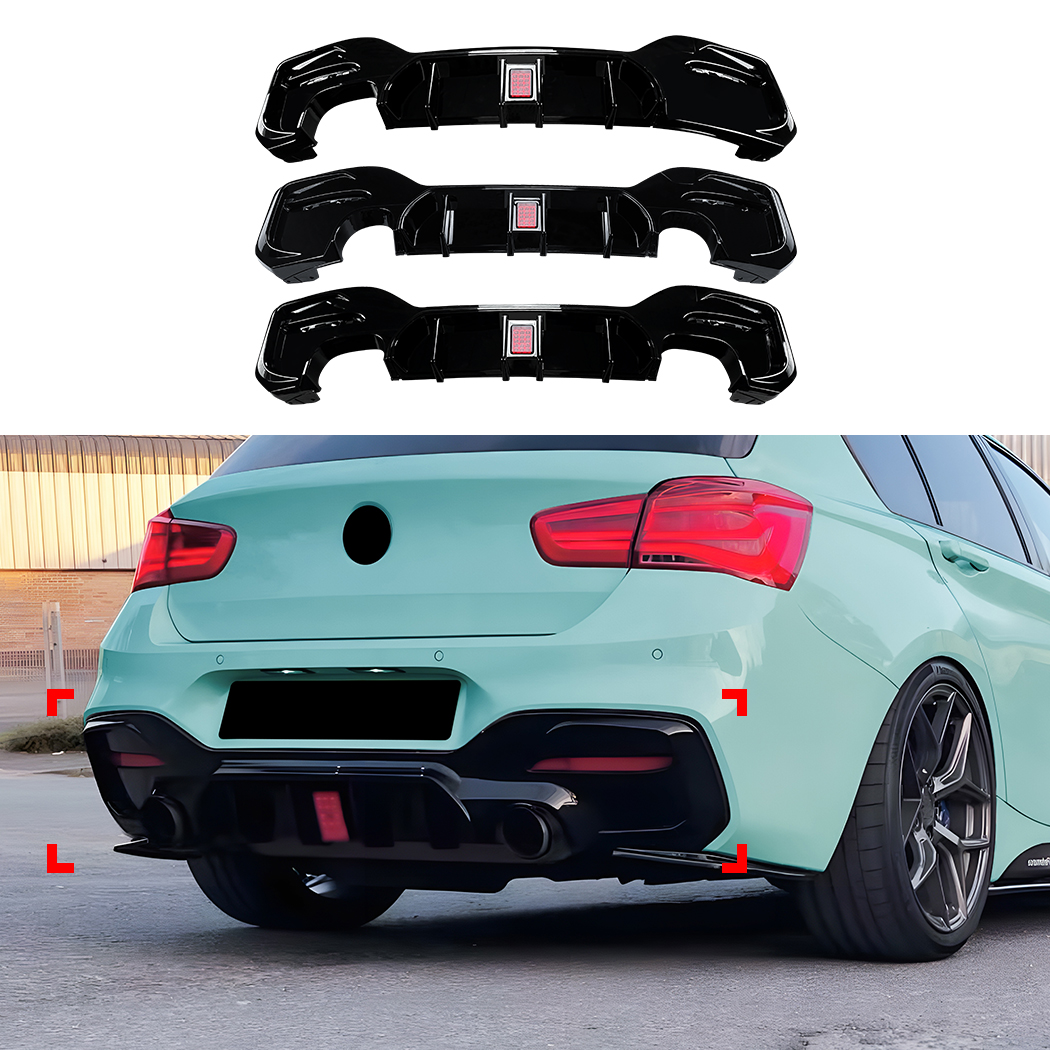 AMP-Z Rear Bumper Spoiler Lip For BMW 1 Series F20 F21 LCI M Sport 2015-2019