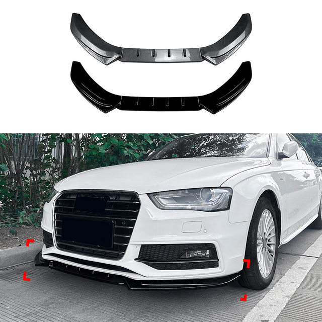 AMP-Z Front Bumper Lip Spiltter For Audi A4 B8.5 A5 8T Facelift Sline 2013-2016