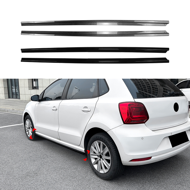 AMP-Z Side Skirt Rocker Panel Splitter Lip For VW Volkswagen Polo 6R 6C Standard 2009-2017
