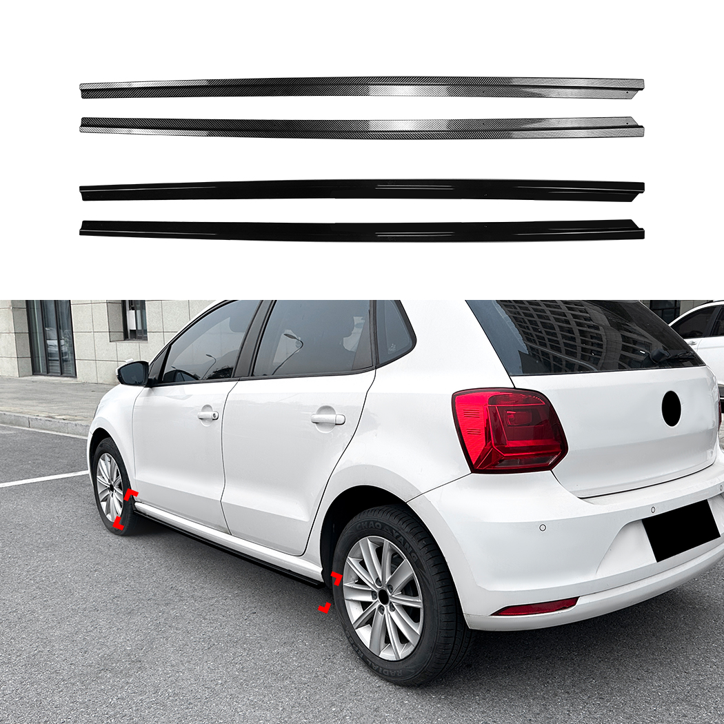 AMP-Z Side Skirt Rocker Panel Splitter Lip For VW Volkswagen Polo 6R 6C Standard 2009-2017