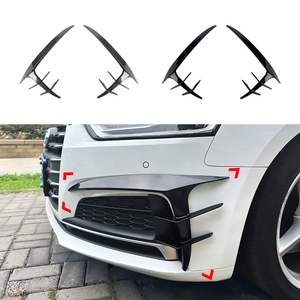 AMP-Z Front Bumper Fins Spoiler Canards For Audi A5 S5 F5 Sline 2017-2020
