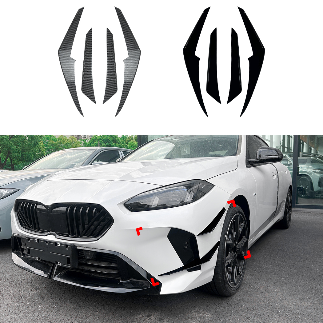 Front Bumper Fins Spoiler Canards For BMW 1 Series F70 2 Series F74 M Sport 2024+