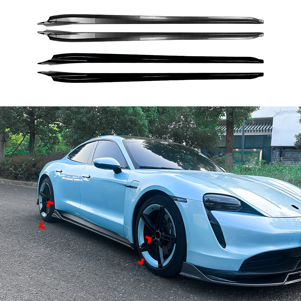 Side Skirt Rocker Panel Splitter Lip For Porsche Taycan 2019+