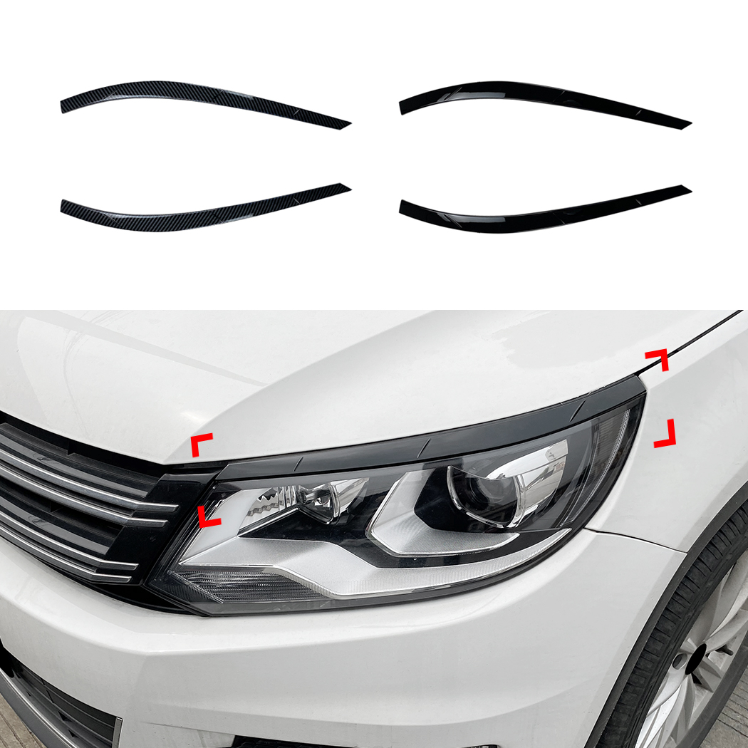 AMP-Z Headlight Eyebrows Eyelids Sticker For VW Volkswagen Tiguan MK1 Facelift 2011-2016