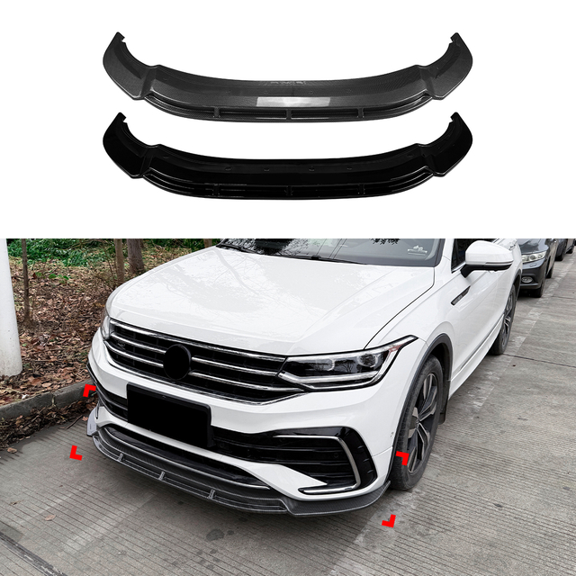 AMP-Z Front Bumper Lip Splitter For VW Volkswagen Tiguan MK2.5 Rline 2021-2023