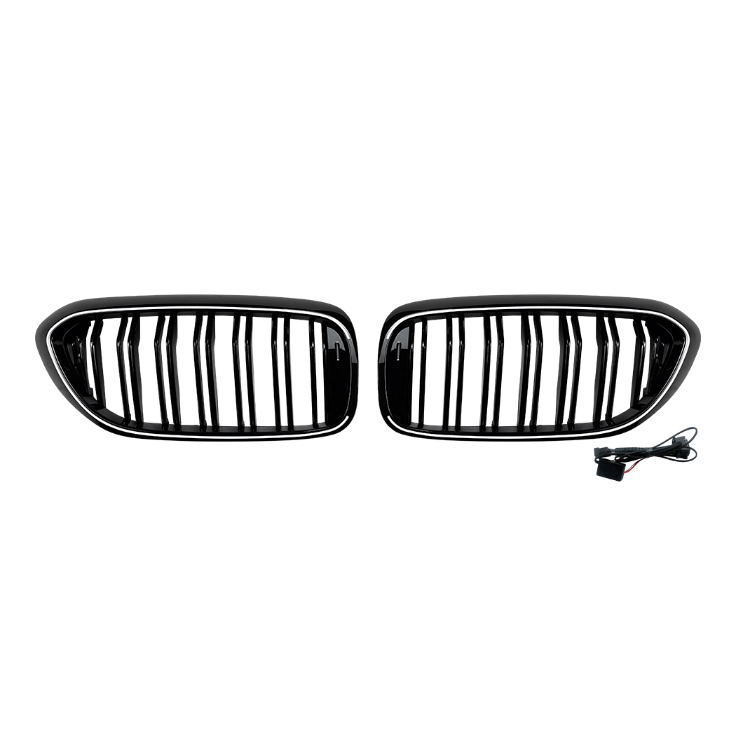 AMP-Z Front Bumper Grille Grill With Lights For BMW 5 Series G30 G31 Pre-Facelift 2017-2020