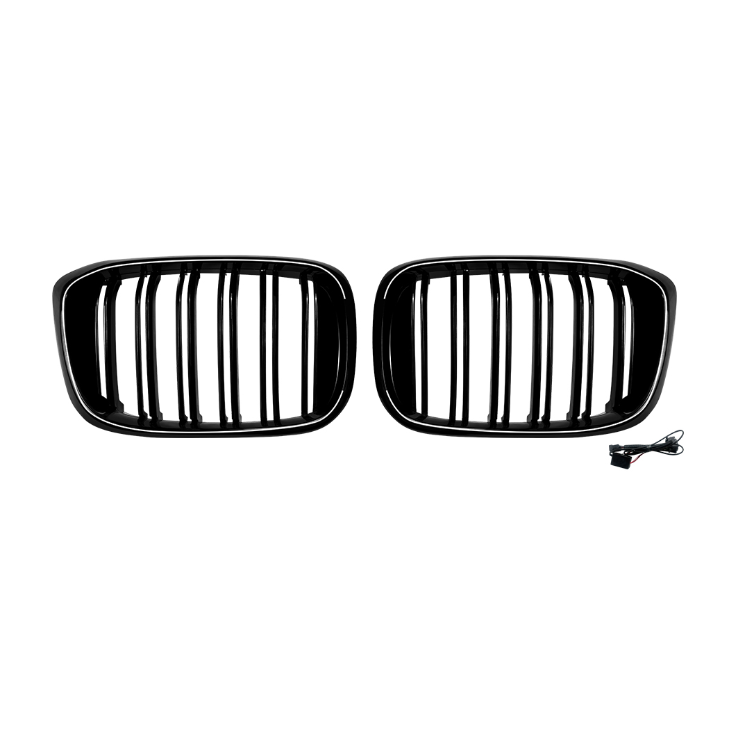 AMP-Z Front Bumper Grille Grill With Lights For BMW X3 X4 G01 G02 Pre-Facelift 2018-2022
