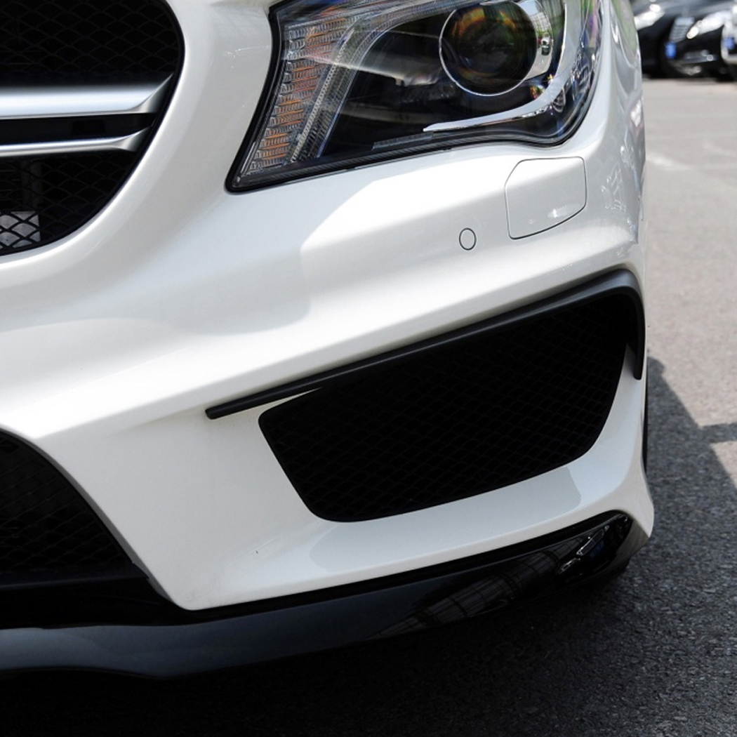 AMP-Z Front Bumper Fins Spoiler Canards For Mercedes Benz CLA Class C117 X117 Pre-Facelit AMG-line 2013-2015