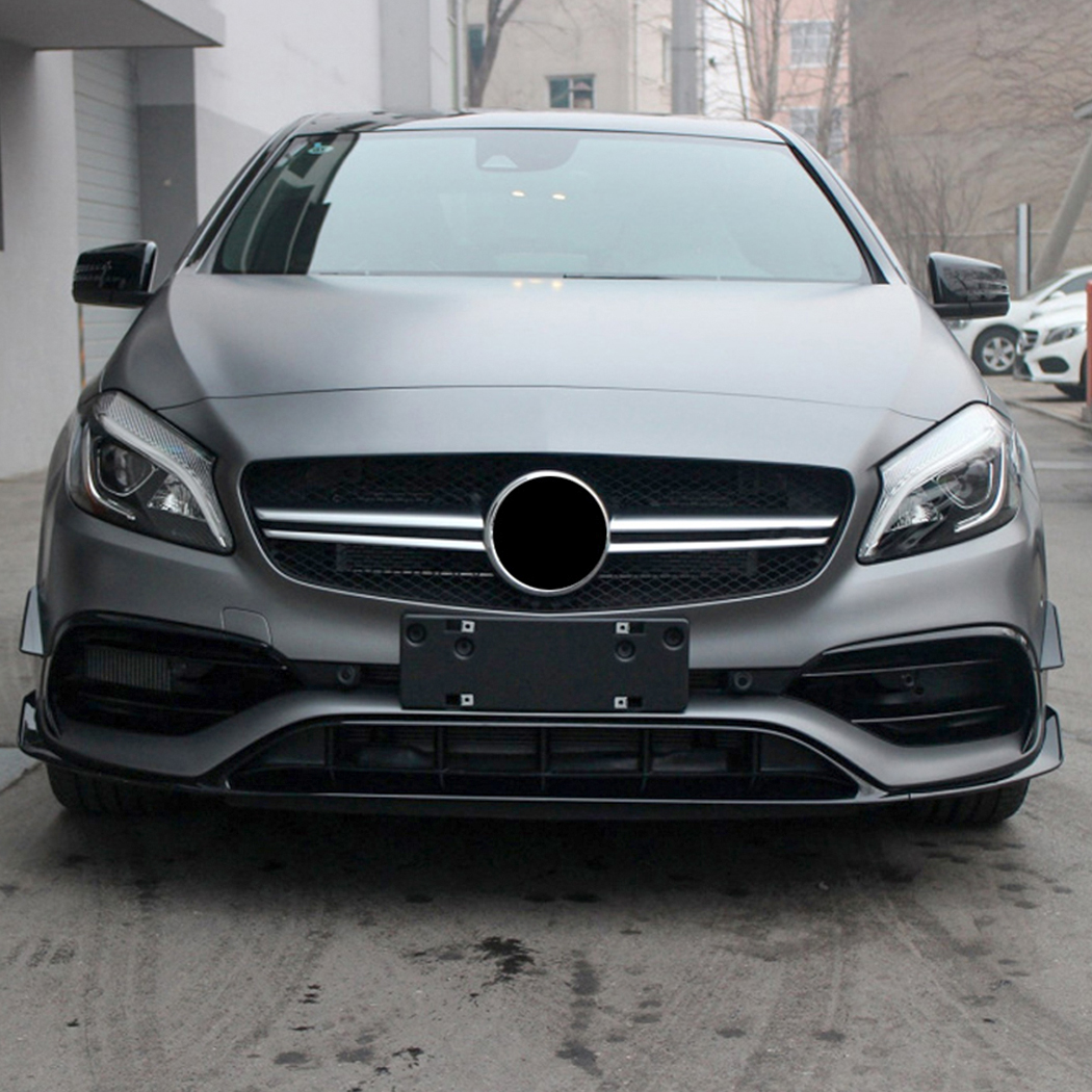 AMP-Z Front Bumper Fins Spoiler Canards For Mercedes Benz A Class W176 Facelit 2016-2018