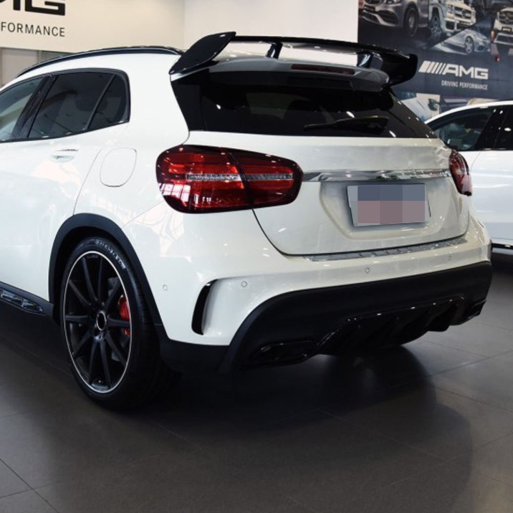 AMP-Z Rear Bumper Fins Spoiler Canards For Mercedes Benz GLA Class X156 AMG-Line 2014-2019
