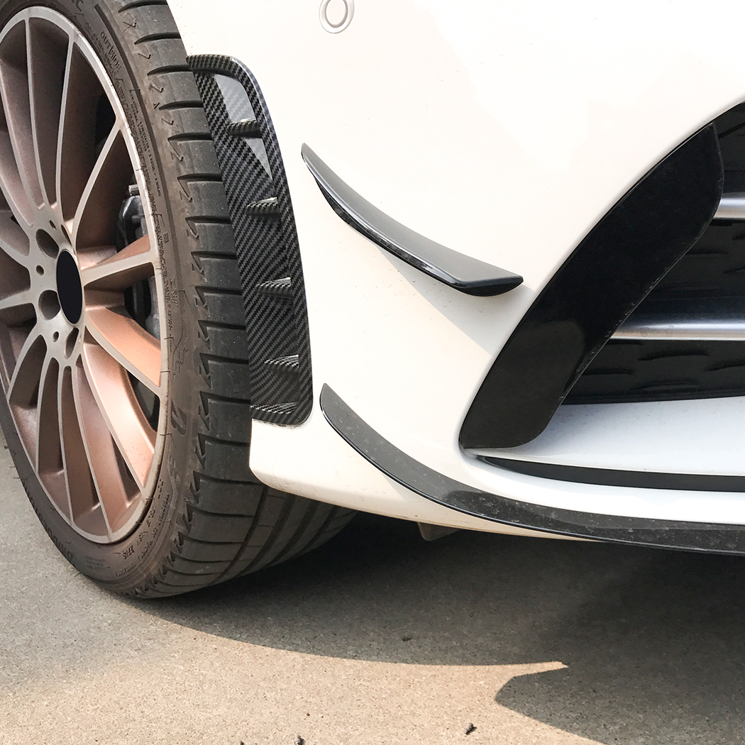 AMP-Z Front Bumper Fins Side Spoiler Canards (Type A) For Mercedes Benz A Class W177 Hatchback/Sedan AMG Line 2018+